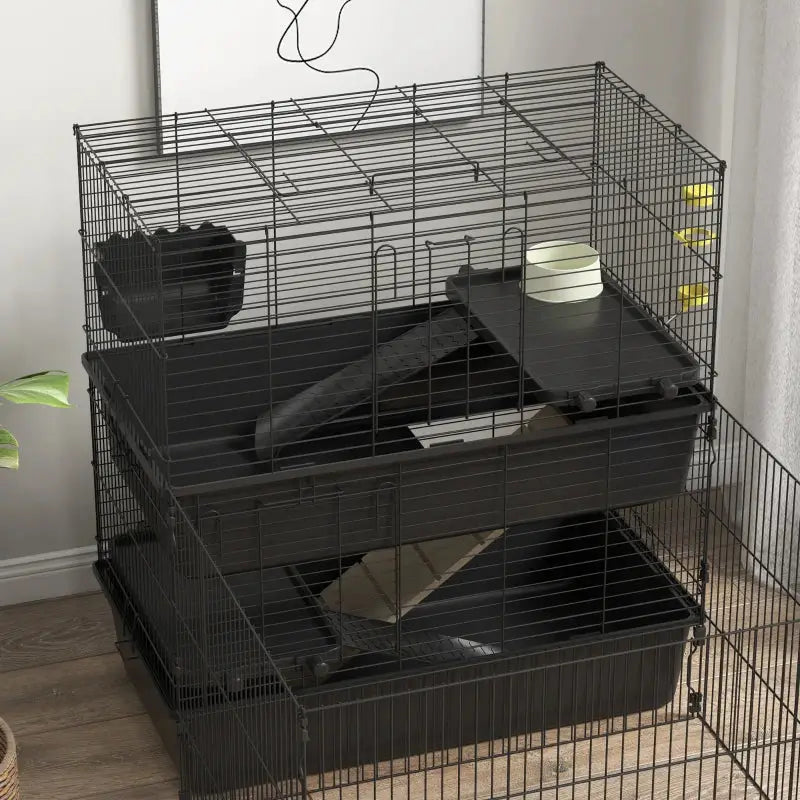 PawHut Multi-Level Small Animal Cage | Complete with Accessories Top View