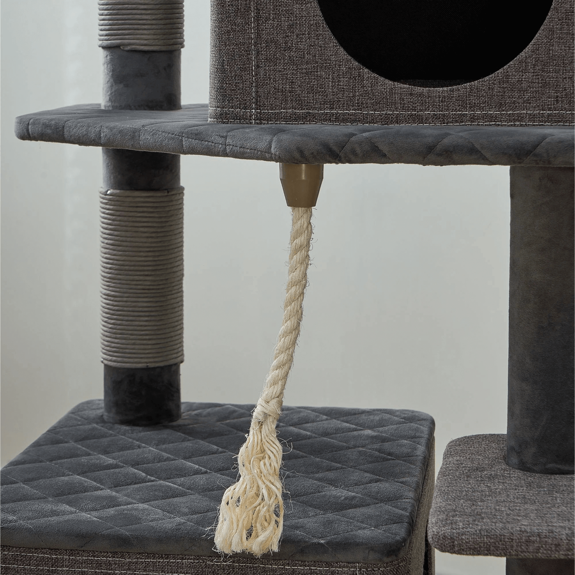 Large Cat Tree | Catry Stella 6 Level Quilted Velvet Large Cat Tower 2