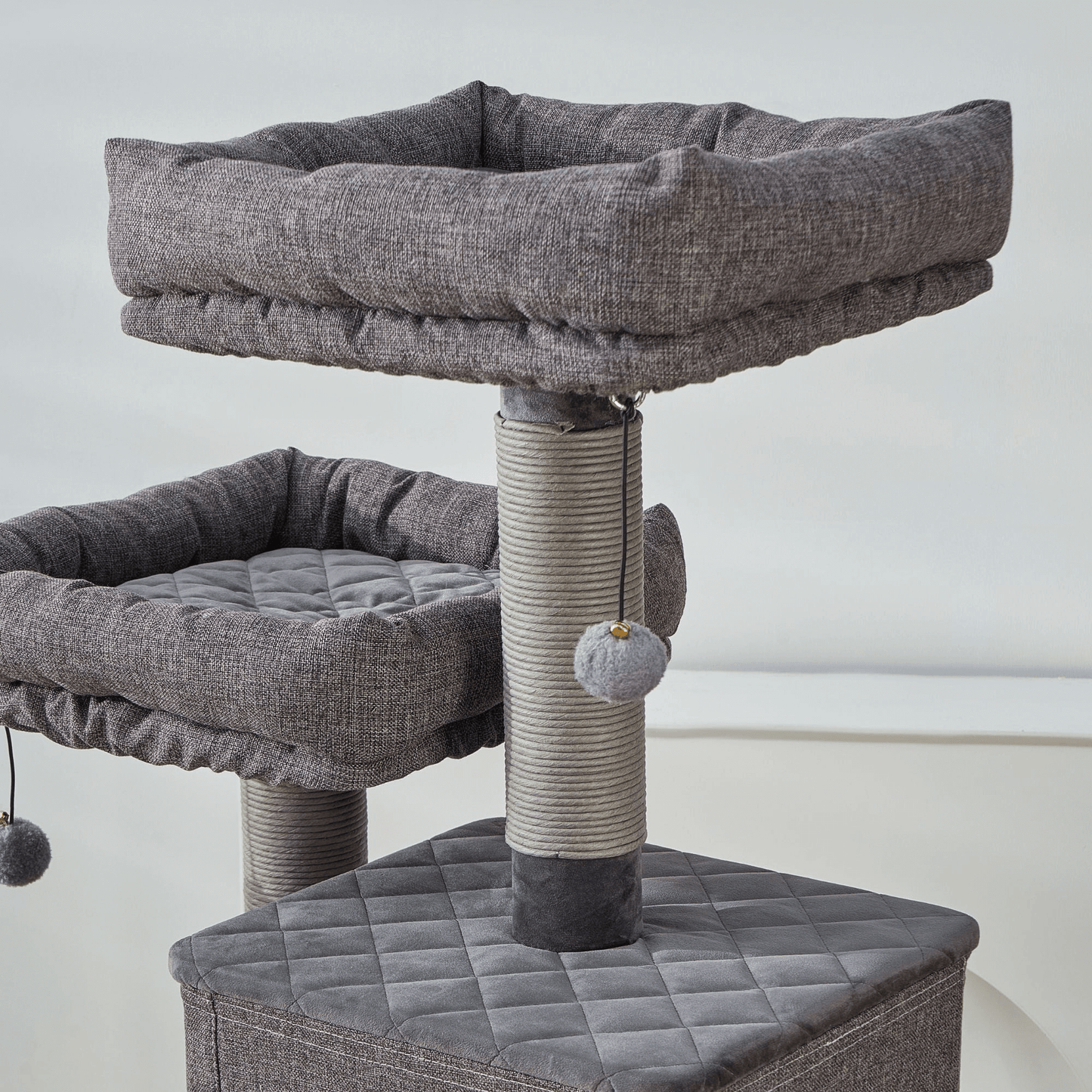 Large Cat Tree | Catry Stella 6 Level Quilted Velvet Large Cat Tower 1