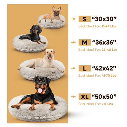 Bessie and Barnie Bagel Dog Bed - Blondie | Luxury Shaggy Dog Bed 5