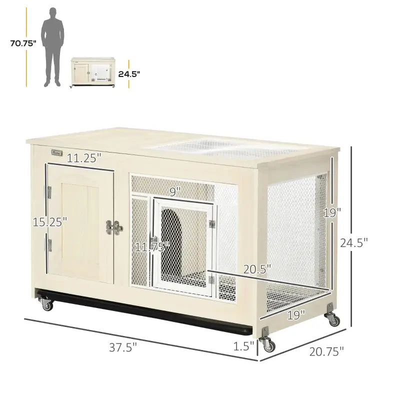 PawHut Indoor Rabbit Hutch-Furniture Style | Guinea Pig Cage Dimensions