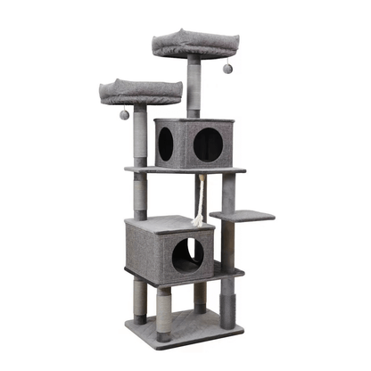 Large Cat Tree | Catry Stella 6 Level Quilted Velvet Large Cat Tower 6