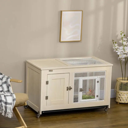 PawHut Indoor Rabbit Hutch-Furniture Style | Guinea Pig Cage