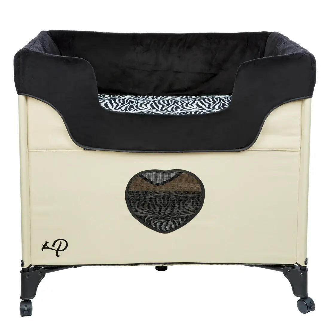 Petique Bedside Lounge Pet Bed- Zebra Vibes | Raised Bunk Bed for Pets