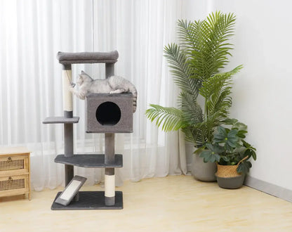 Catry Yara 5 Level Large Cat Tree with Linen Condo | Cat Tower 1