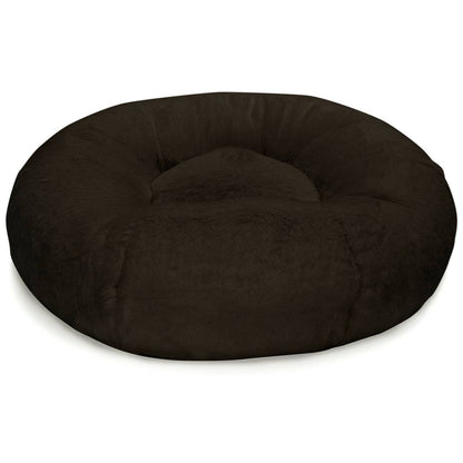 Susan Lanci Designs- Chocolate Spa Plush Round Pet Bed - A Bunny Good Time