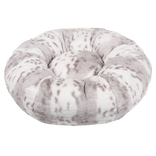 Susan Lanci Plantium Snow Leopard Round Dog Bed