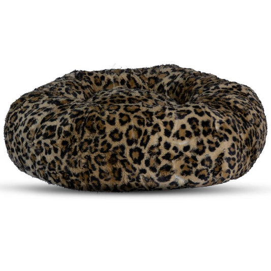 Soft Cheetah Plush Round Bed - A Bunny Good Time
