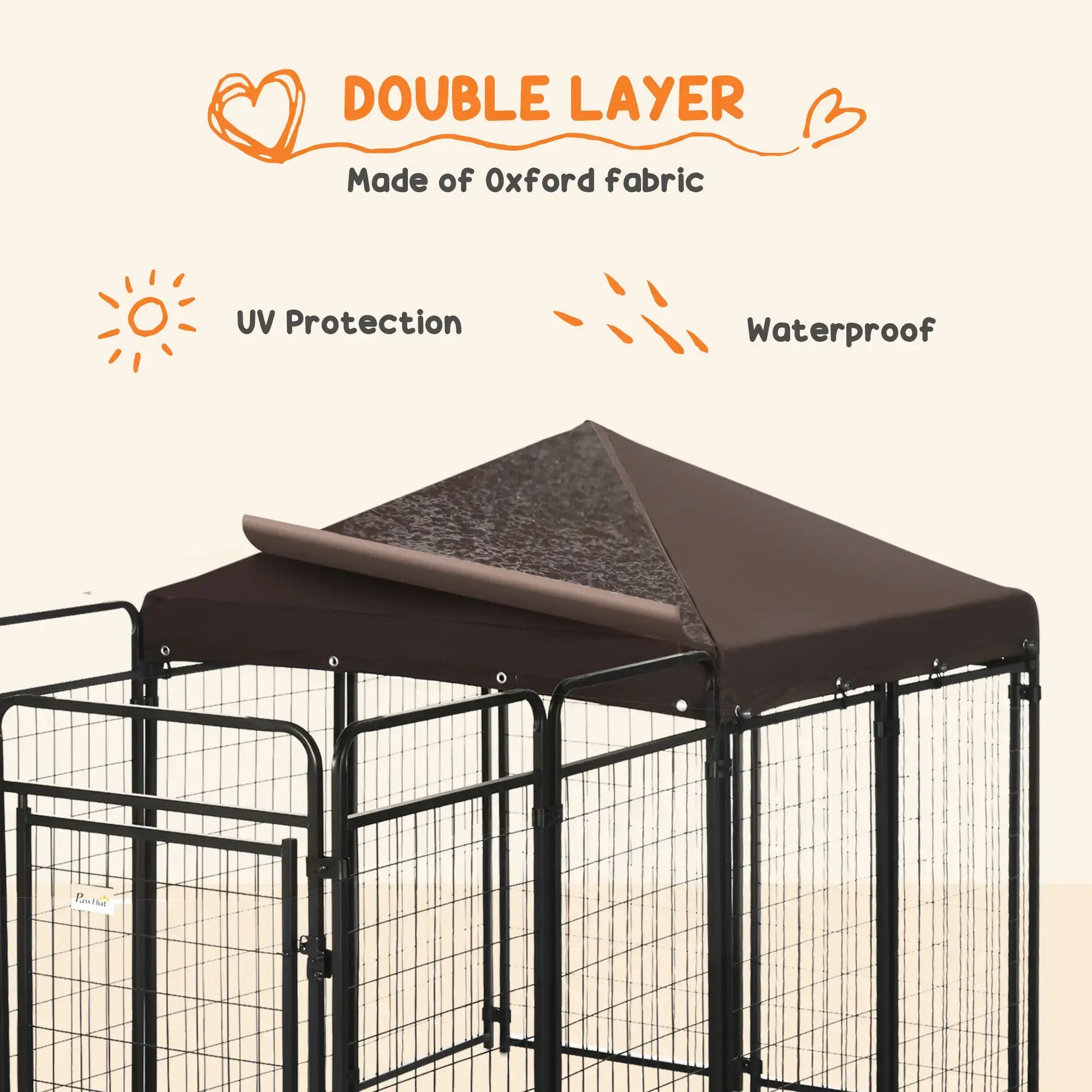 Outdoor Dog Kennel with Roof| PawHut Outdoor Dog Kennel with Canopy 5