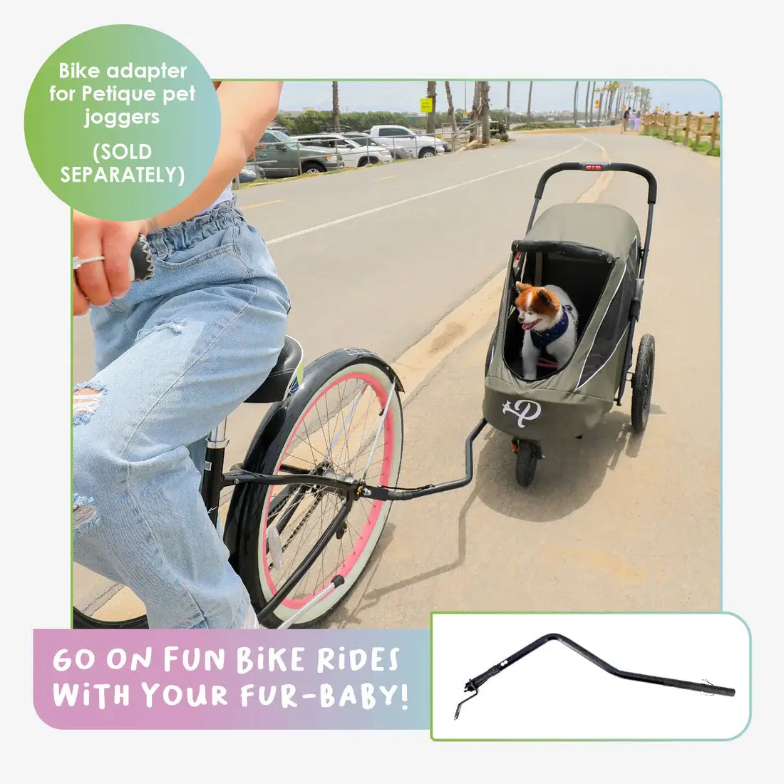 Petique Breeze Pet Jogger- Green | Jogging Dog Stroller | Pet Bike Trailer 11