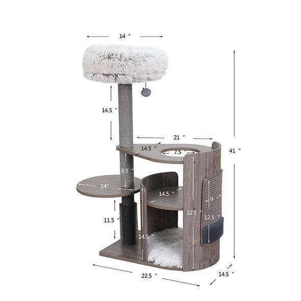 PetPals Cullen - Arc Modern Multi-Activity Cat Tree - A Bunny Good Time