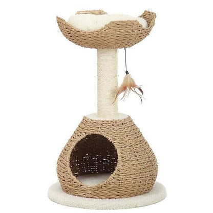 Walk Up - Handwoven Small Cat Tower - A Bunny Good Time