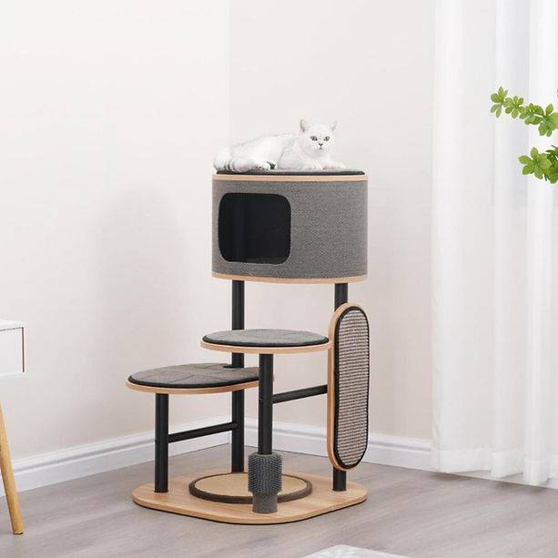 Starbz-Industrial Style Modern Medium 4- Level Cat Tower - A Bunny Good Time