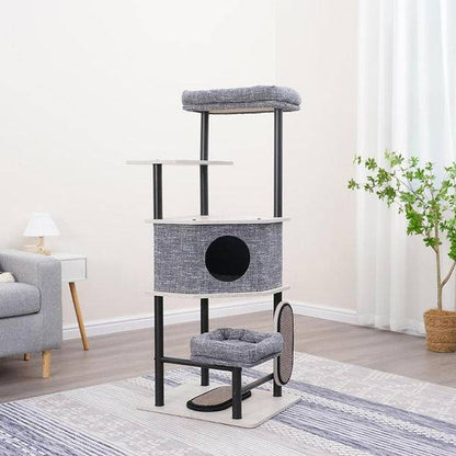 Grayson-Industrial Style Large Modern Cat Tower - A Bunny Good Time