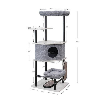 Grayson-Industrial Style Large Modern Cat Tower - A Bunny Good Time