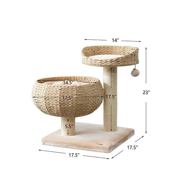 Cozy - Natural 3-Level Cat Tree - A Bunny Good Time