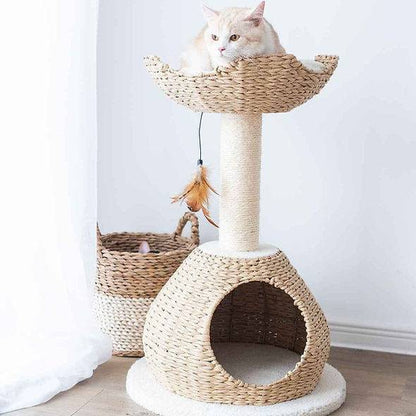 Walk Up - Handwoven Small Cat Tower - A Bunny Good Time