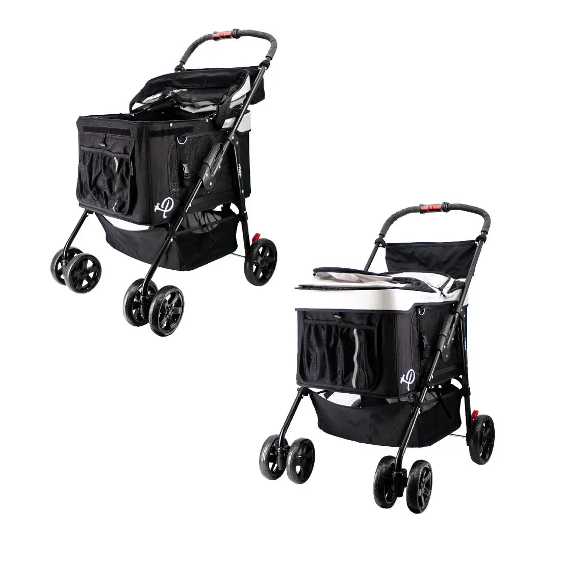 Petique Dynamic Pet Stroller 4-in-1 Travel System - Gray/Black | Pet Car Seat and Travel Carrier 3