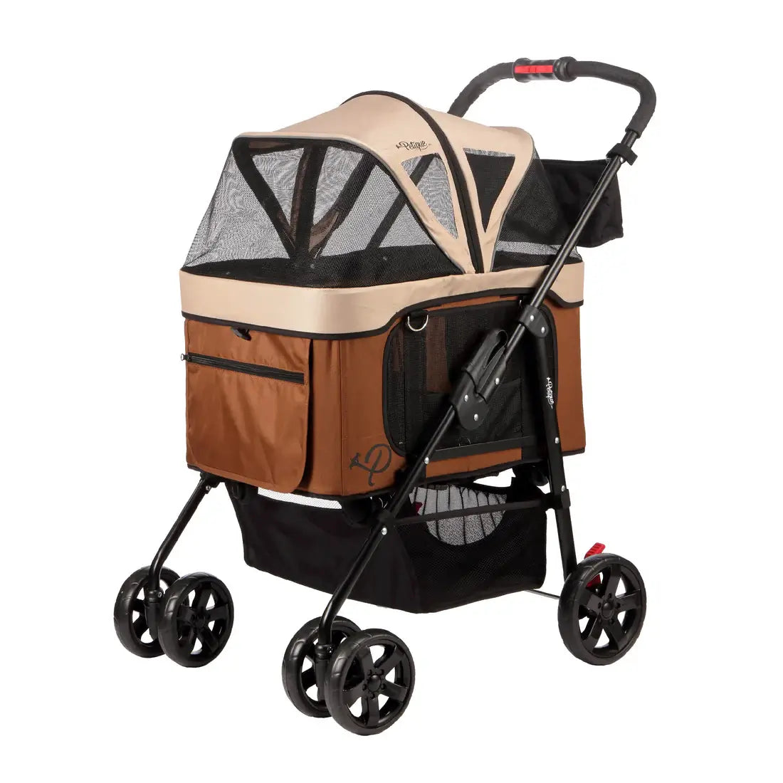 Petique Dynamic Pet Stroller 4-in-1 Travel System - Mocha | Pet Car Seat and Carrier 9