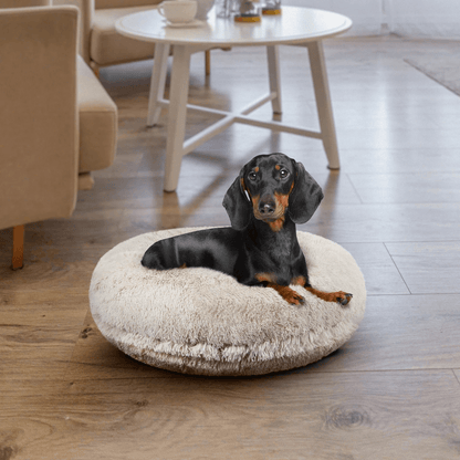 Bessie and Barnie Bagel Dog Bed - Blondie | Luxury Shaggy Dog Bed 2