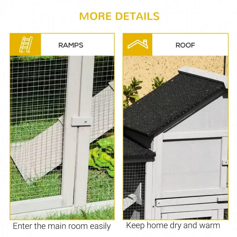 PawHut 83" Deluxe Outdoor Rabbit Hutch Bunny House - Gray More Details