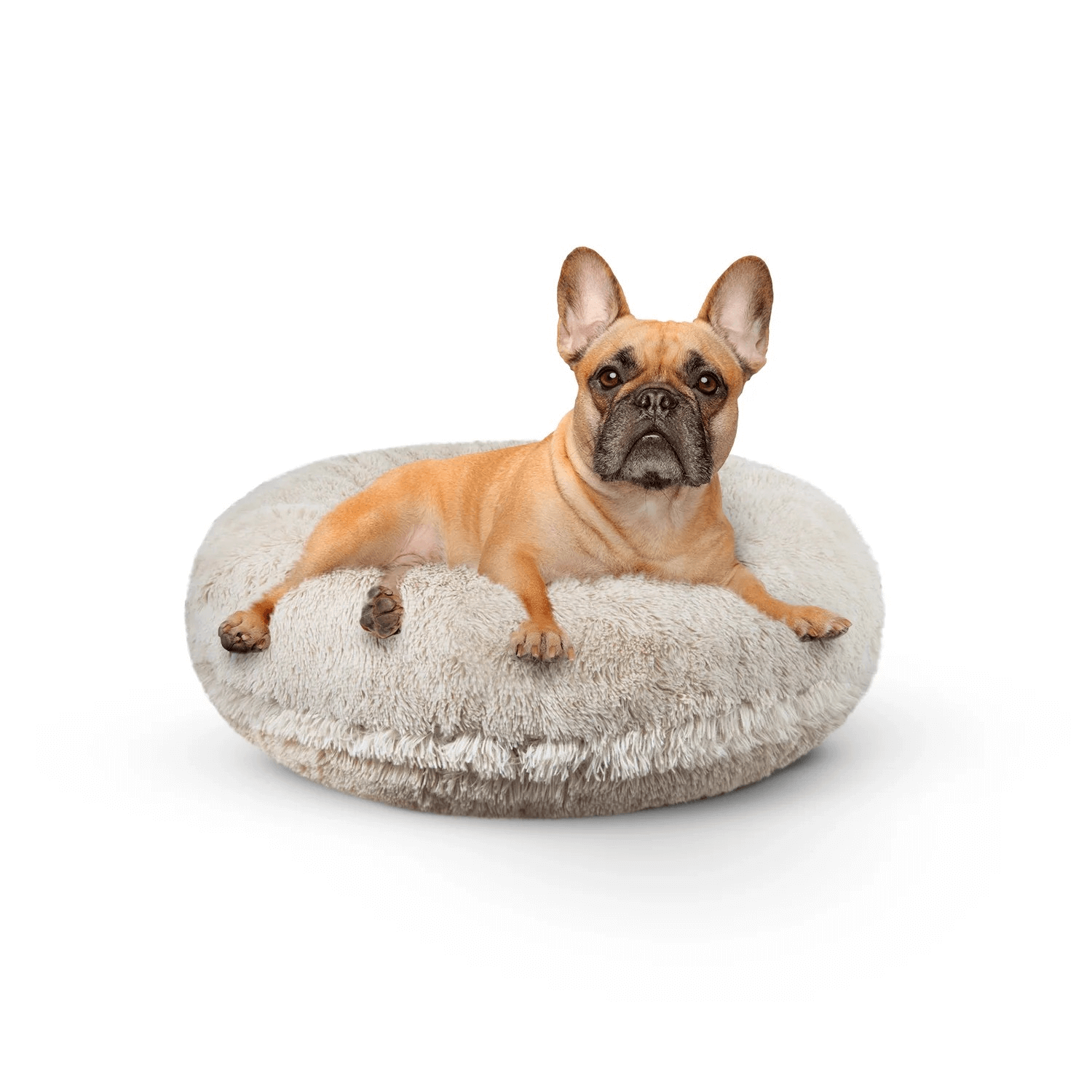 Bessie and Barnie Bagel Dog Bed - Blondie | Luxury Shaggy Dog Bed