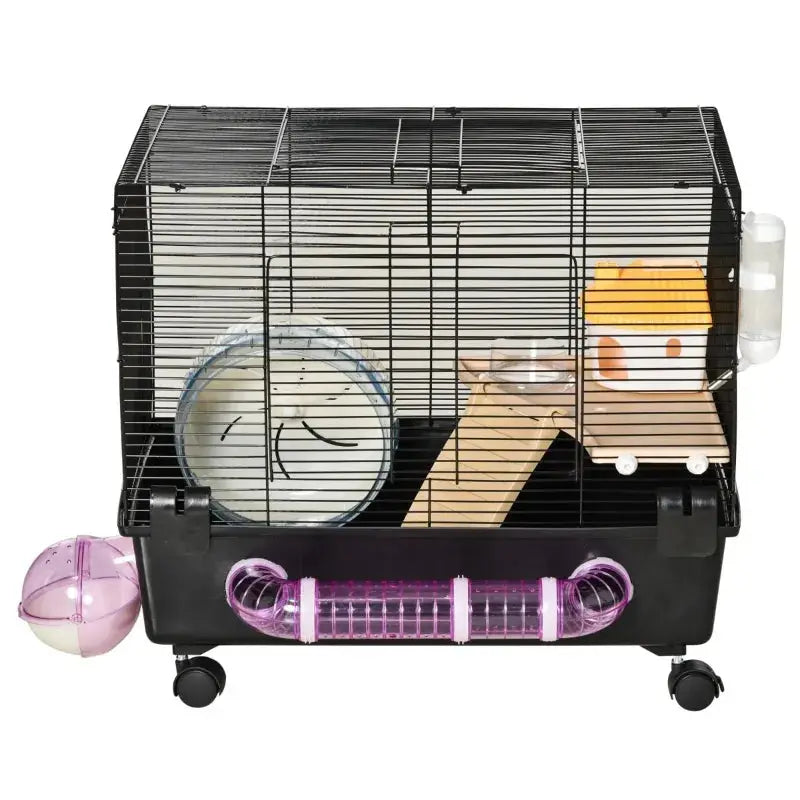 PawHut 2-Tier Hamster Cage Starter Kit | Gerbil Cage Starter