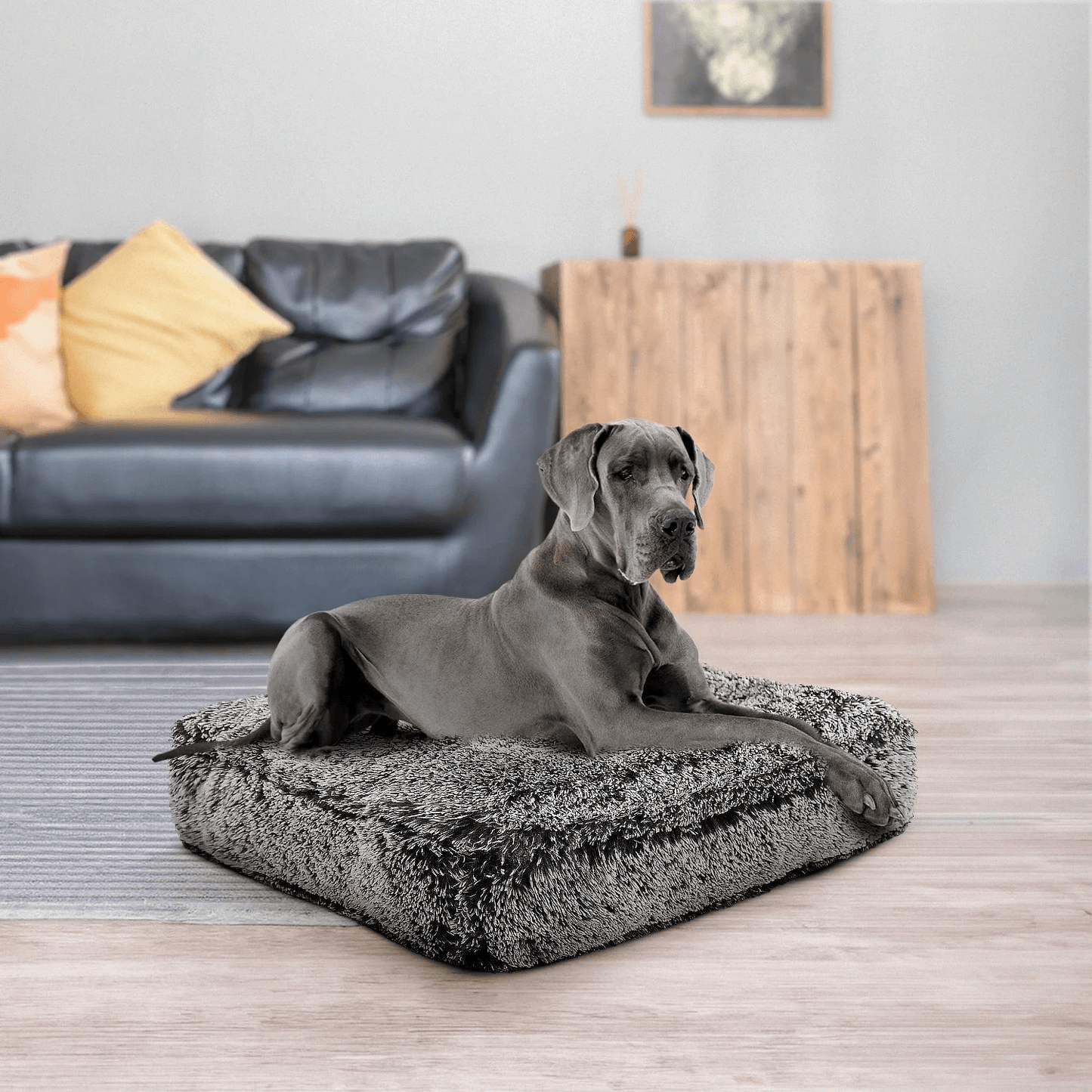 Bessie and Barnie Rectangle Dog Bed - Midnight Frost | Pet Pillow Bed 3