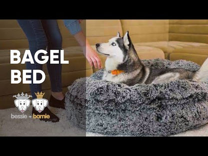 Bessie and Barnie Bagel Dog Bed - Blondie | Luxury Shaggy Dog Bed