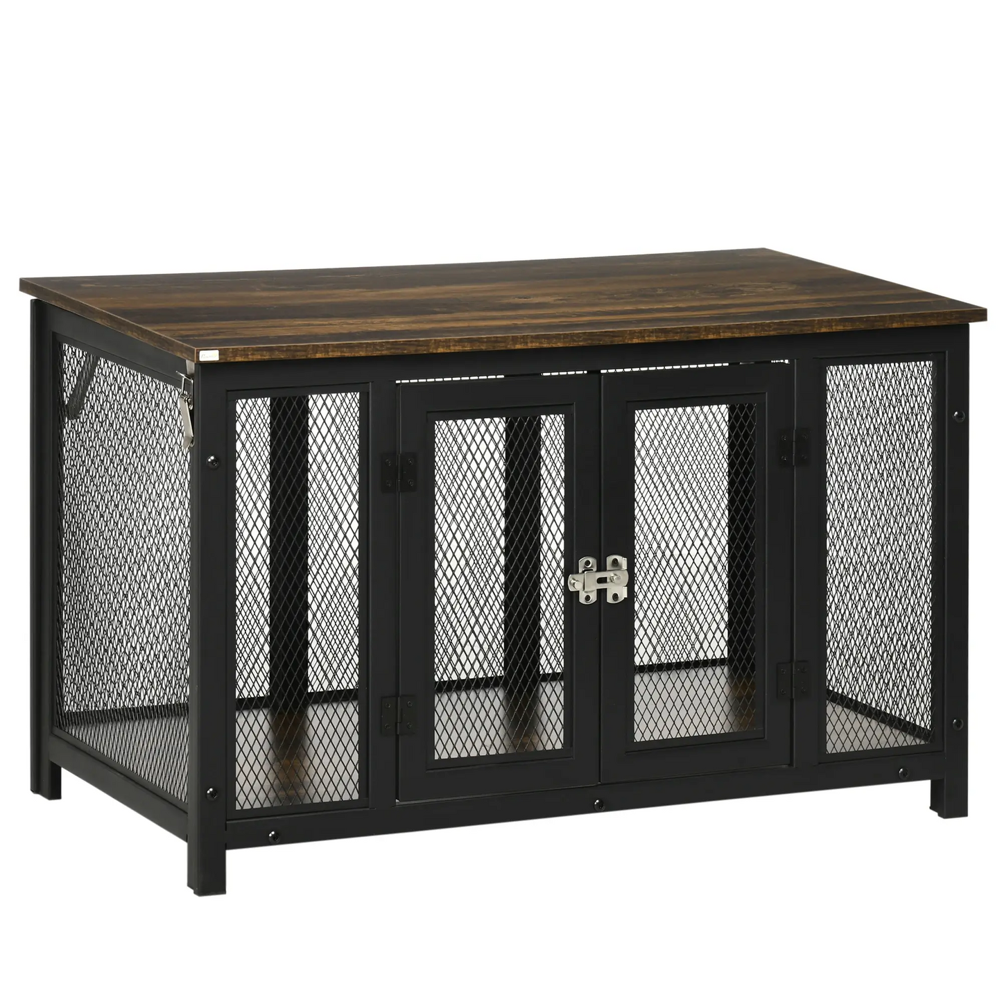 PawHut End Table Dog Crate- Brown/Black