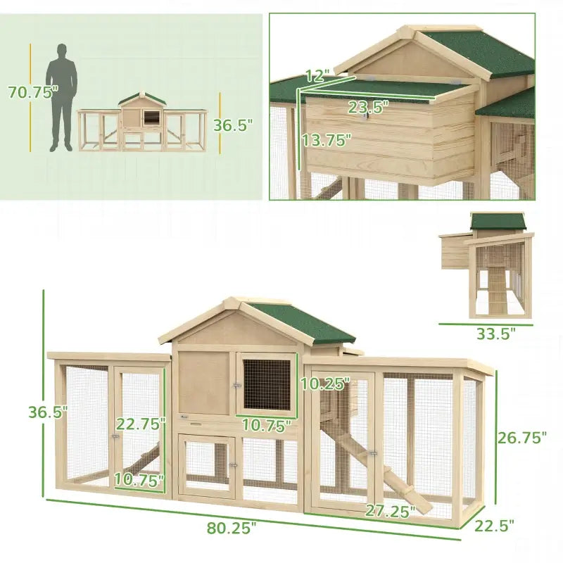 Best Large Chicken Coop for backyard | Large Hen House with Double Run 10