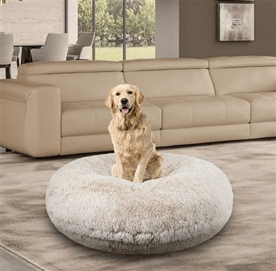 Bessie and Barnie Bagel Dog Bed - Blondie | Luxury Shaggy Dog Bed 3