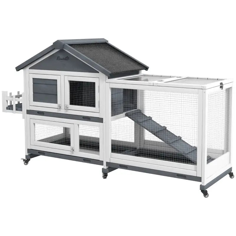 Pawhut  D51-353V01GY 65" Rabbit Hutch