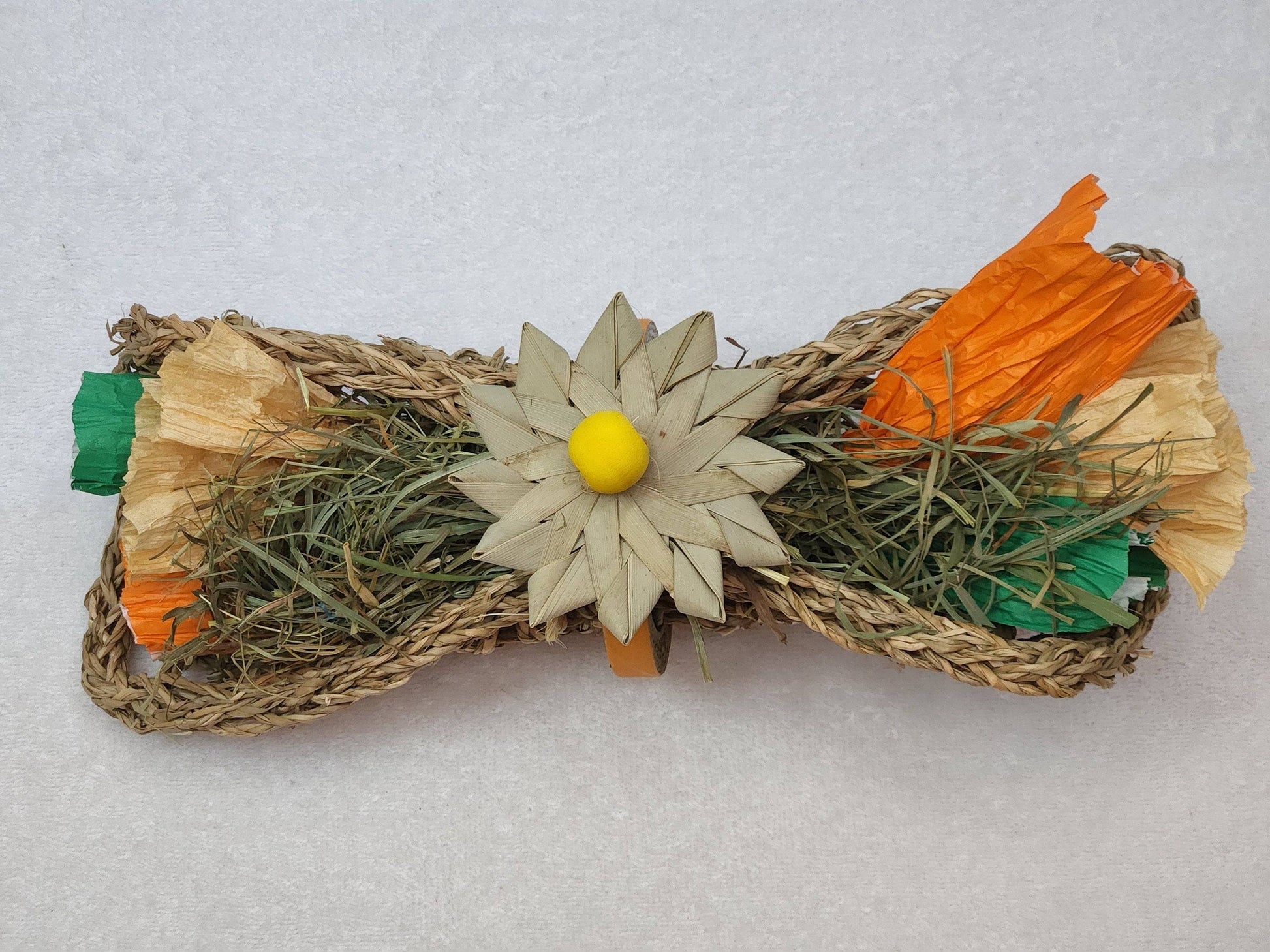 Hay Bouquet | Chew Toy and Forage Snuffle Mat | Great for Rabbits, Guinea Pigs, Chinchillas, Rats and Others Small Animals - A Bunny Good Time